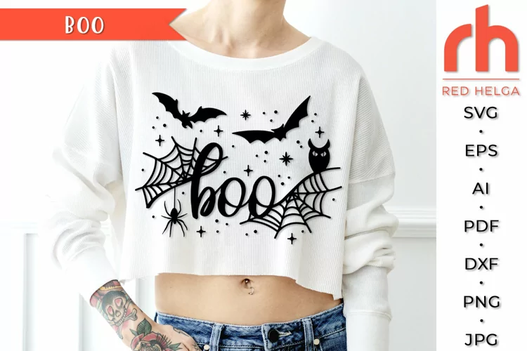 Boo SVG, Halloween Shirt Cut File, Halloween Quote DXF