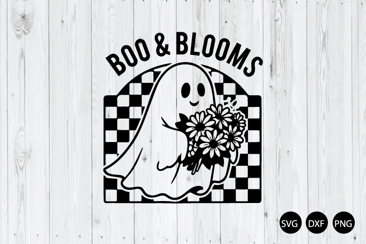 Boo and Blooms SVG, Halloween SVG, Ghost SVG, Spooky SVG