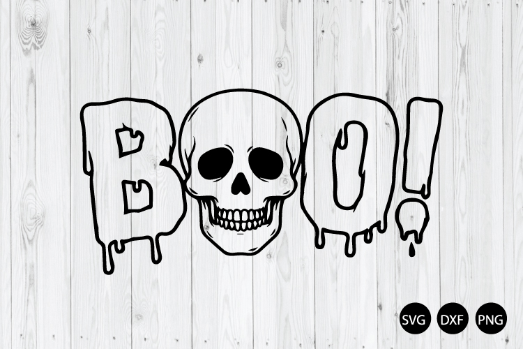 Boo SVG, Halloween Skull SVG, Skull SVG, Halloween SVG