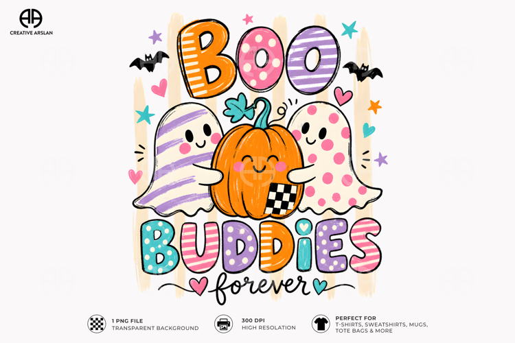 Boo Buddies Forever Ghost PNG - Cute Halloween Friends Shirt
