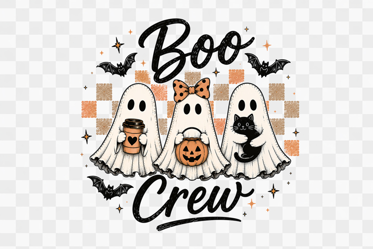 Boo Crew Cute Ghost Kids PNG Shirt Sublimation Design