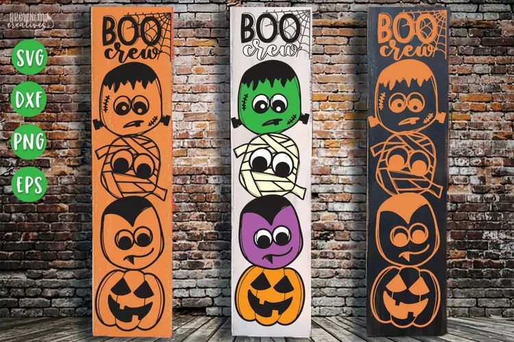 Boo Crew Halloween Vertical Porch Sign SVG/Cut File