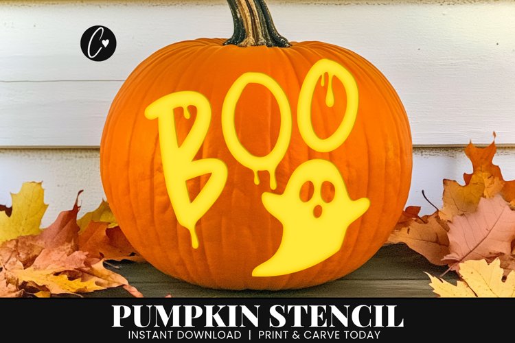 Boo Ghost Pumpkin Stencil | Printable Halloween