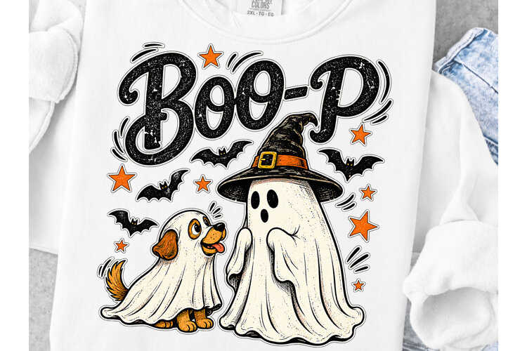Boo Ghost Dog Halloween PNG example image 1