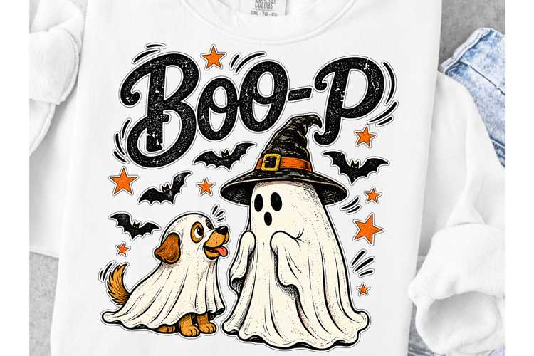 Boo Ghost Dog Halloween PNG