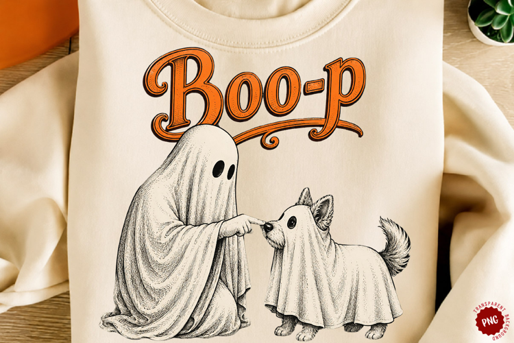 Boo Ghost Dog Halloween PNG, Funny Halloween PNG, Dog PNG