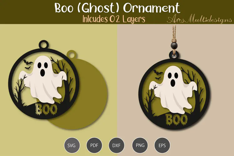 Boo Ornament SVG