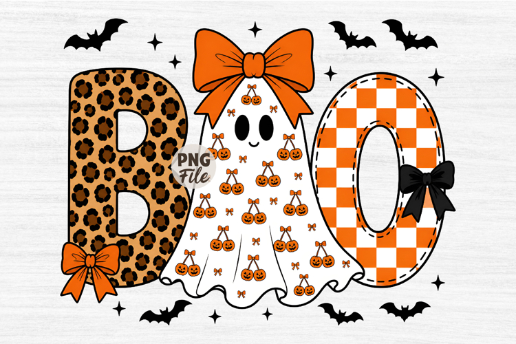 Boo Halloween Cherry Pumpkin PNG, Jack-o-Lantern Cheetah example image 1
