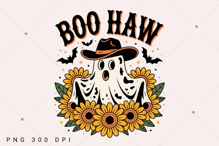 Boo Haw PNG, Cow Spot Ghost Western Halloween png