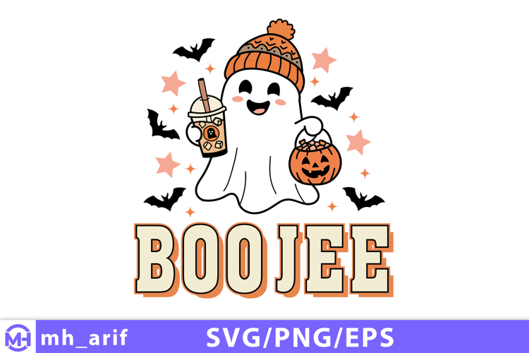 Cute Boo Jee Ghost SVG PNG T-shirt Design