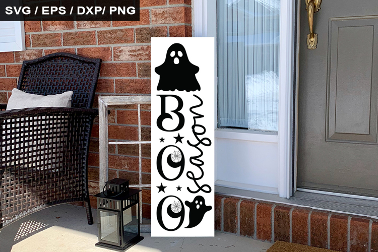 Boo season SVG - Halloween Porch Sign Design