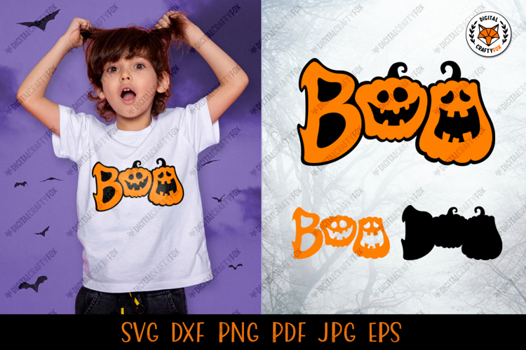 Boo SVG, Pumpkin SVG, Halloween Boo Cut File SVG