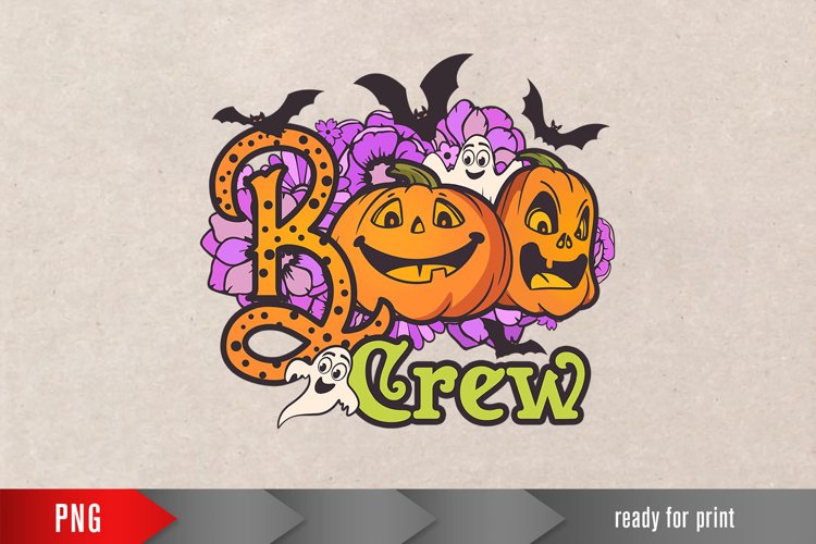 boo crew PNG, retro sublimation, spooky season