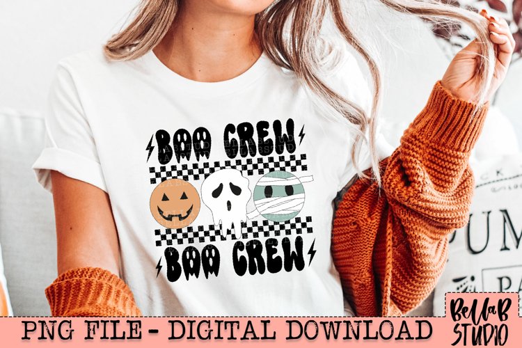 Retro Boo Crew PNG Sublimation Design