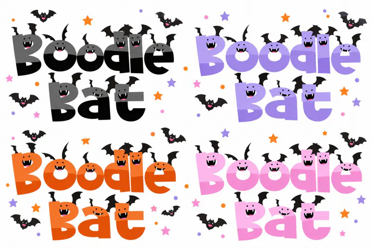 Boodle Bat- Cute Halloween Color Font
