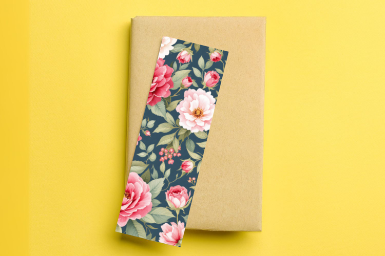 printable bookmark sublimation - floral pattern
