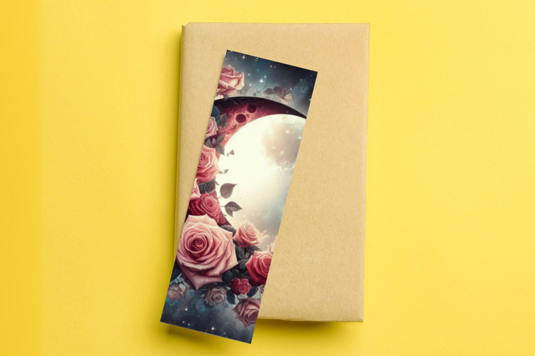 printable bookmark sublimation - floral moon