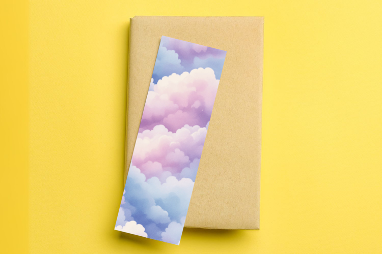 printable bookmark sublimation - pastel clouds