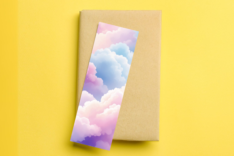 printable bookmark sublimation - pastel clouds