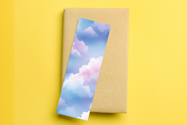 printable bookmark sublimation - pastel clouds