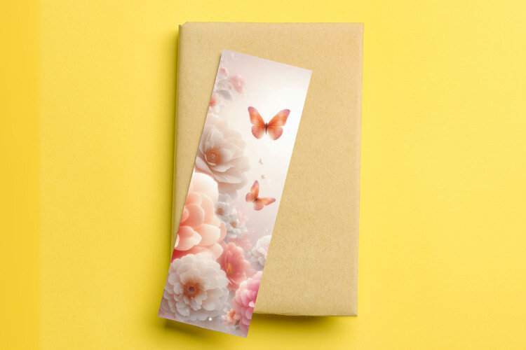 printable bookmark sublimation flowers example image 1