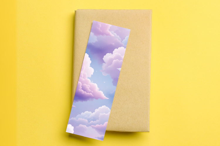 printable bookmark sublimation - pastel clouds
