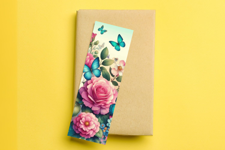 printable bookmark sublimation flowers