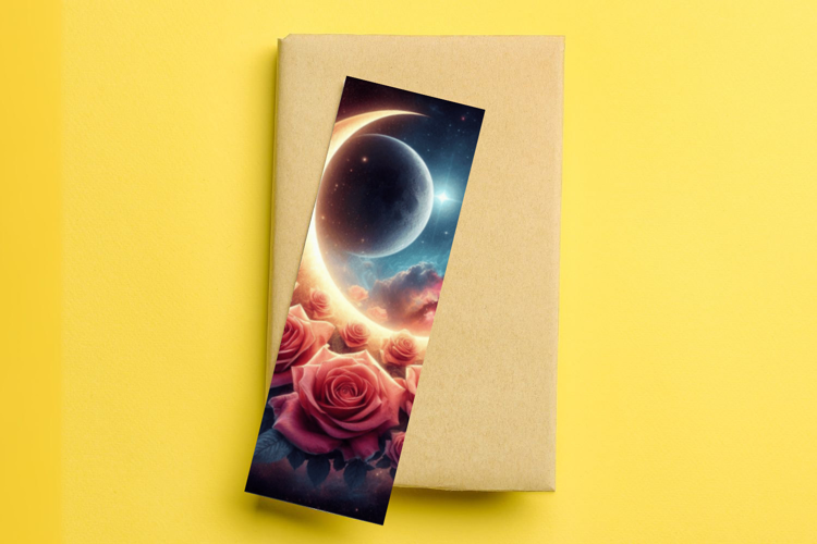 printable bookmark sublimation - floral moon