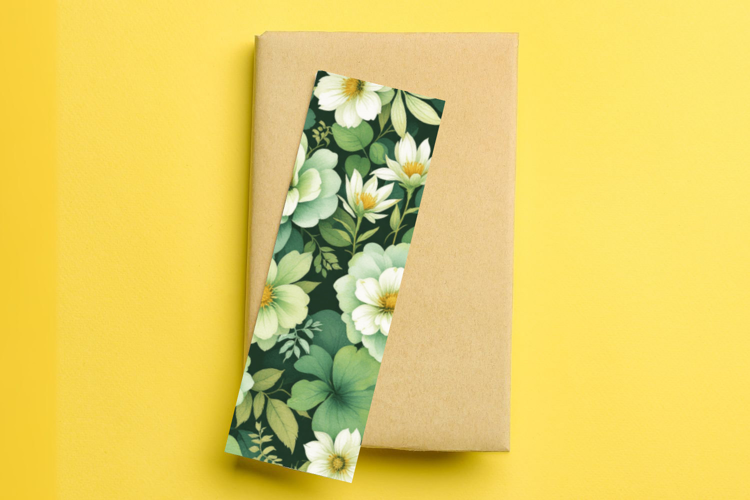 printable bookmark sublimation - floral pattern