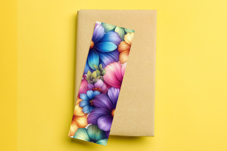 printable bookmark sublimation - pastel flowers