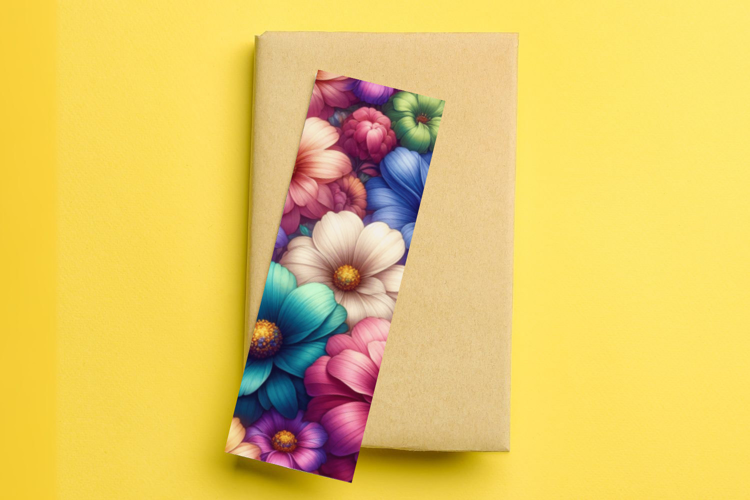 printable bookmark sublimation - pastel flowers