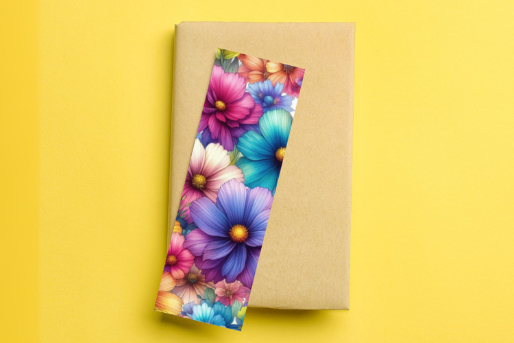 printable bookmark sublimation - pastel flowers