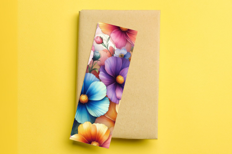 printable bookmark sublimation - pastel flowers