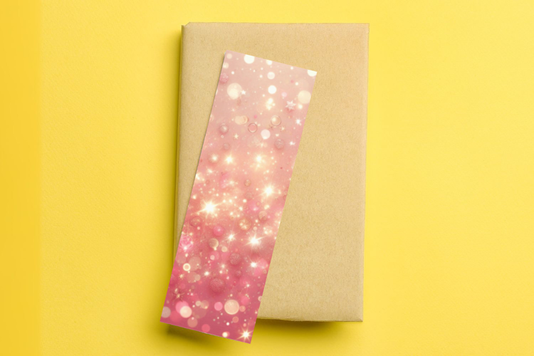 printable bookmark sublimation - pink glitter