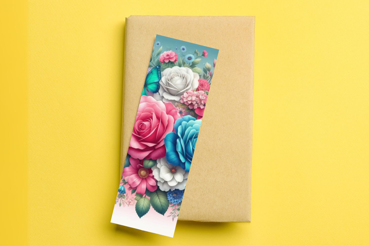 printable bookmark sublimation flowers