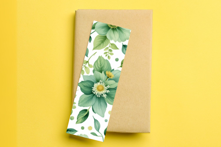 printable bookmark sublimation - floral pattern