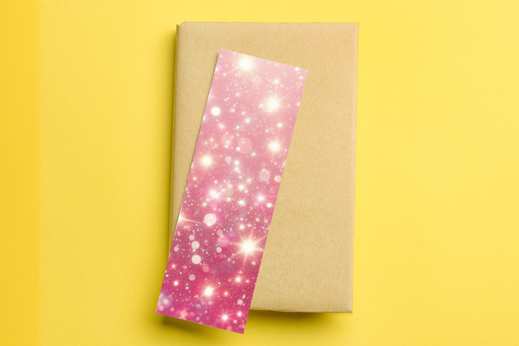 printable bookmark sublimation - pink glitter