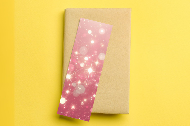 printable bookmark sublimation - pink glitter