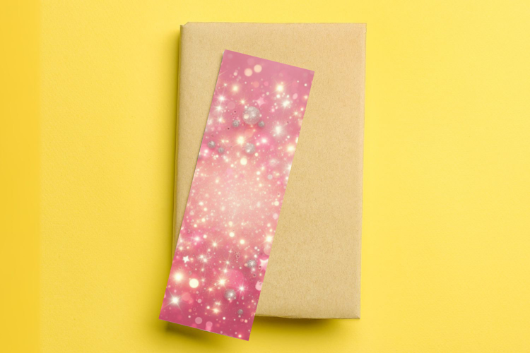 printable bookmark sublimation - pink glitter