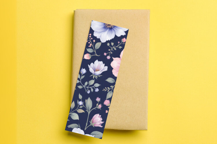 printable bookmark sublimation - floral pattern example image 1