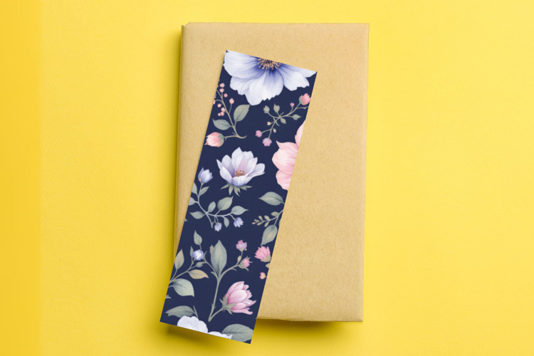 printable bookmark sublimation - floral pattern