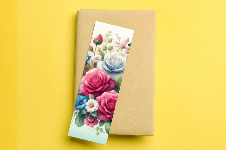 printable bookmark sublimation flowers