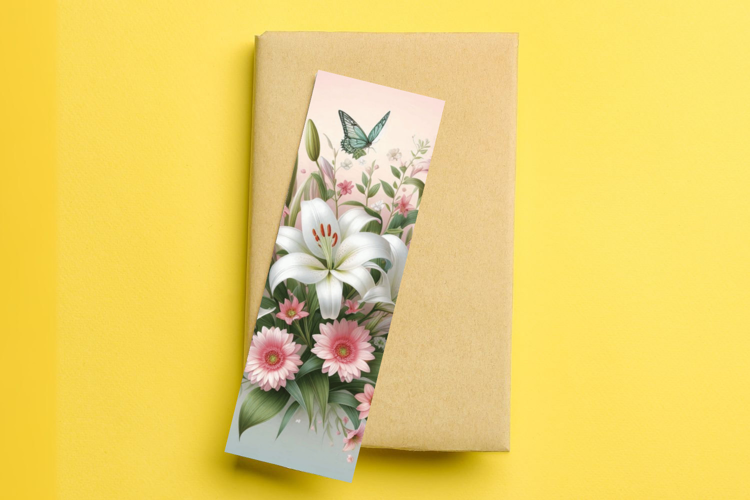 printable bookmark sublimation flowers