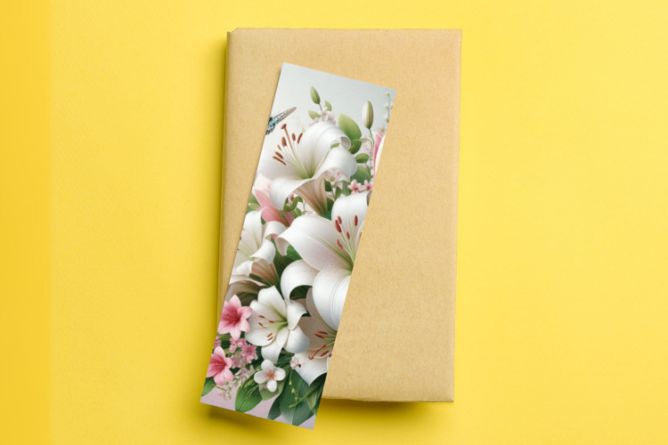 printable bookmark sublimation flowers