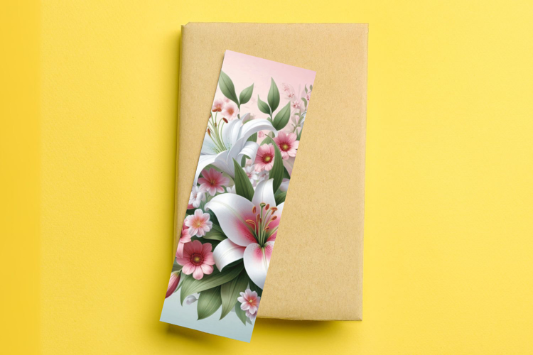 printable bookmark sublimation flowers