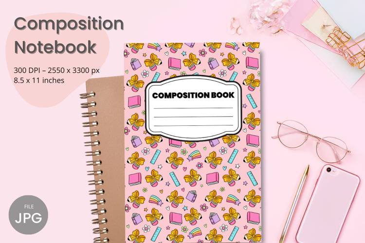 Composition Book Cover School Theme Teacher KDP Notebook
