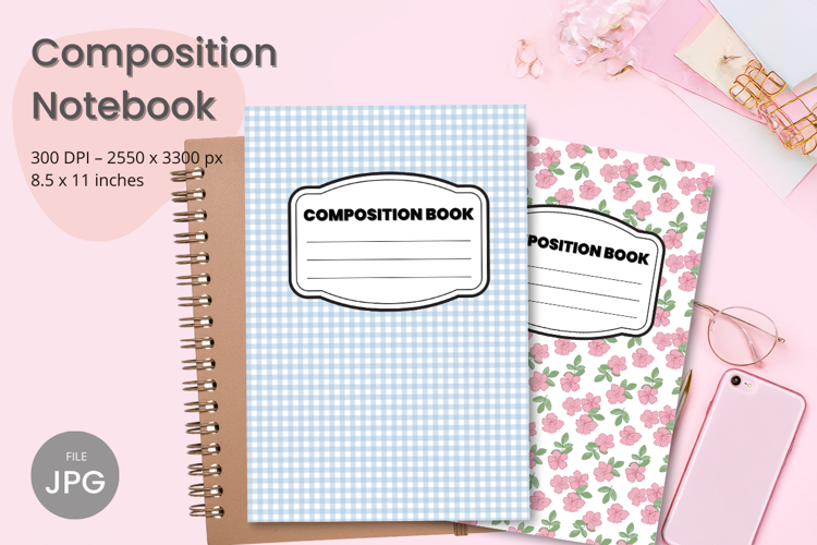 Composition Book Cover School Theme Teacher KDP Notebook example image 1
