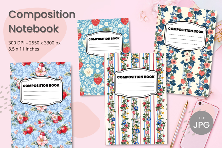 Composition Book Cover School Theme Teacher KDP Notebook example image 1