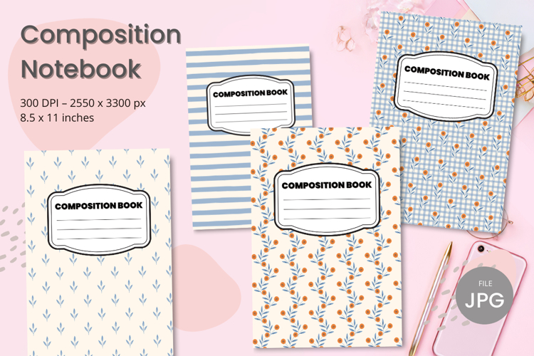 Composition Book Cover School Theme Teacher KDP Notebook