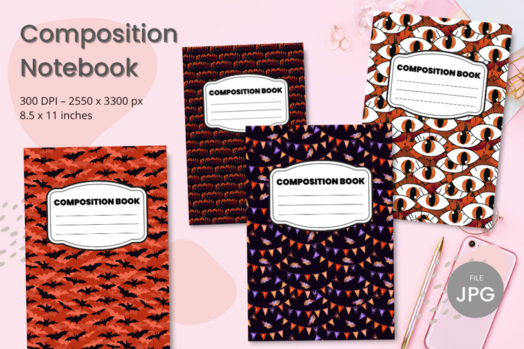 Composition Book Cover School Theme Teacher KDP Notebook